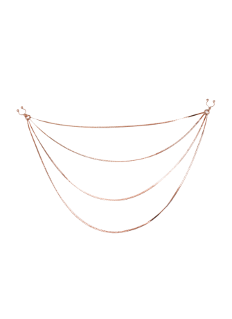 bijou pinces tétons avec 4 chainettes doré rose - SO-0188